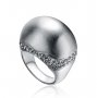 Сребрист матиран пръстен с елементи Сваровски, снимка 1 - Пръстени - 18476158