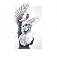 Картичка "Лебед" / балерина, танц, изкуство, снимка 2 - Други - 21060695