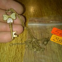 Ключе с позлатена верижка винтидж -247 бронз, снимка 2 - Колекции - 23981421