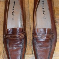 Tamaris ® дамски кожени обувки кафяви естествена кожа, снимка 3 - Дамски ежедневни обувки - 19742983
