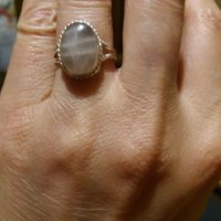 Среб.пръстен-с розов ахат-проба-925. Закупен от Италия., снимка 5 - Пръстени - 21735973