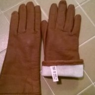 Кафяви дамски ръкавици естествена кожа 04, снимка 2 - Шапки - 12371881