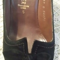 Обувки от естествен велур “Саламандер“, черни, снимка 2 - Дамски обувки на ток - 19944291