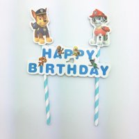 Paw Pes Patrol Пес Патрул топер сламки рожден ден happy birthday украса за торта, снимка 1 - Други - 18648419