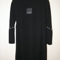Елегантна Италианска черна рокля с перли, снимка 1 - Рокли - 20399342