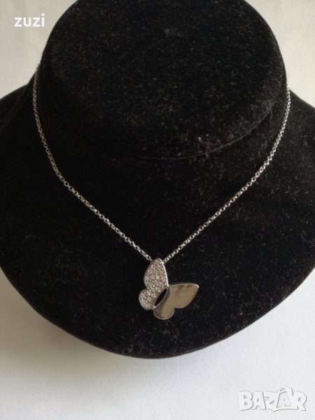 Италианско сребърно колие  с пеперуда- сребро проба 925 , снимка 1