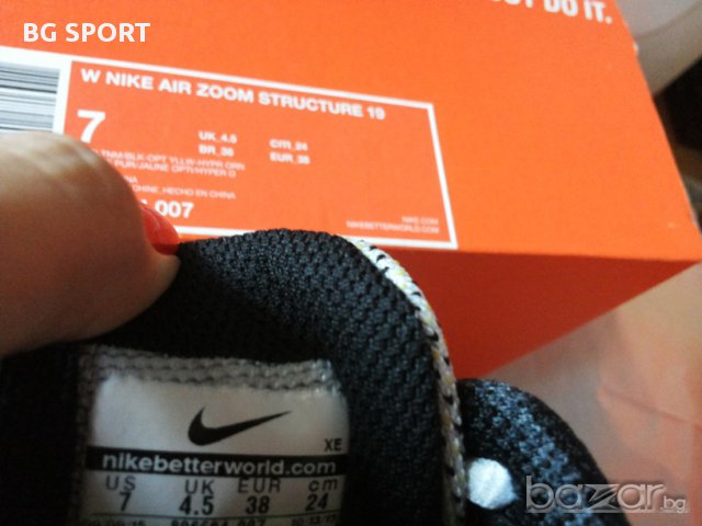 Нови оригинални дамски маратонки Nike Air Zoom Structure 19 - размер 38, снимка 3 - Маратонки - 16002293