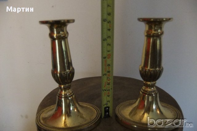 Стари масивни  бронзови - Свещници  / 15,5 см.! (00249), снимка 2 - Други стоки за дома - 11432776
