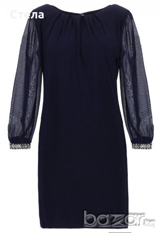 BILLY & BLOSSOM / DOROTHY PERKINS елегантна дамска рокля, нова, с етикет, тъмно синя, снимка 6 - Рокли - 18642670