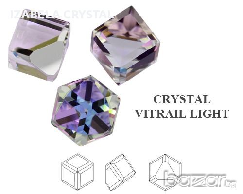 Обеци Сваровски ''cube'' Swarovski elements, снимка 8 - Обеци - 11284112