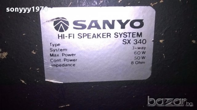 Sanyo sx-340 hi-fi 3 way/60w/8ohm 50/28/22см-внос швеицария, снимка 8 - Тонколони - 15511656