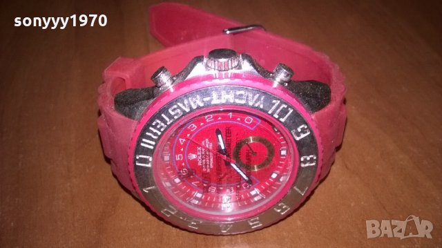 нов часовник-гумена червена каишка, снимка 10 - Други - 21835038