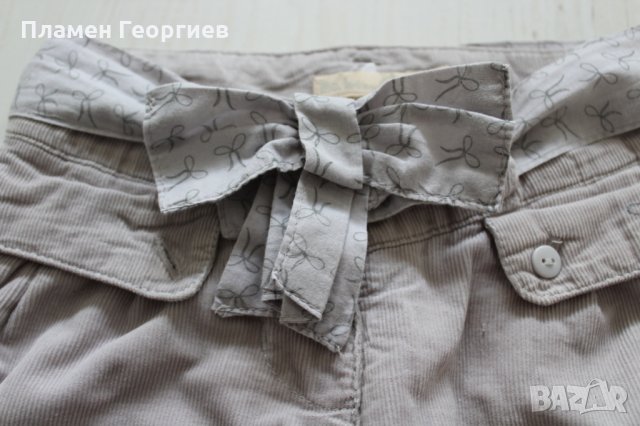 Комплект кадифен панталон с коланче и боди с къс ръкав, снимка 4 - Панталони и долнища за бебе - 25209977