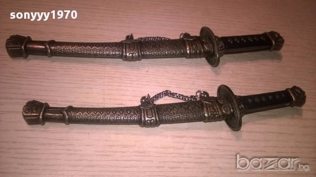 Самураиски метални 21/25см-2бр-внос швеицария, снимка 3 - Антикварни и старинни предмети - 16120460