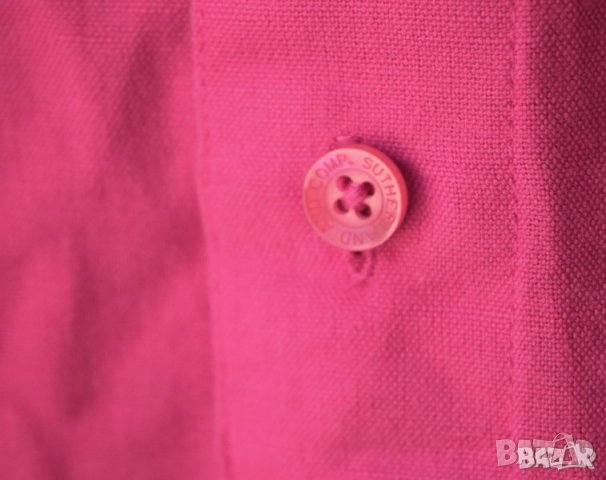 Sutherland & Comp мъжка риза розова лен и памук, снимка 4 - Тениски - 23467442