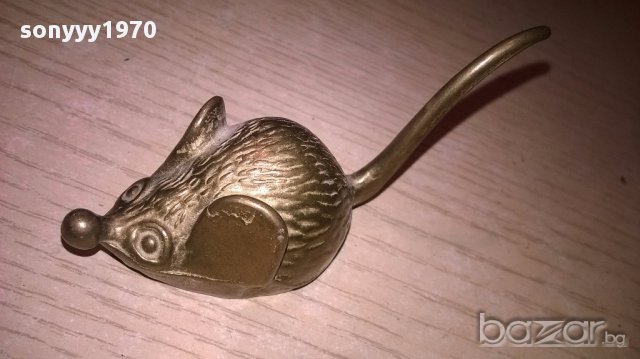 *Мини ретро колекция-мишле-масив/месинг-8х3х3см-внос швеицария, снимка 3 - Антикварни и старинни предмети - 17307504