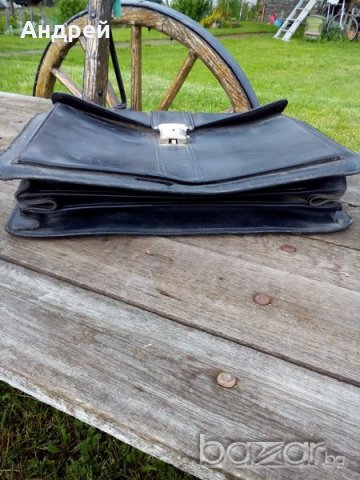 Стара кожена чанта, снимка 4 - Антикварни и старинни предмети - 18384802