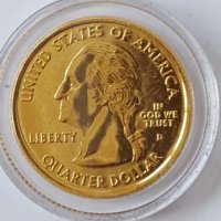 State Quarter 25 cents GOLDEN PLATED 2000-D VIRGINIA 1788 UNC, снимка 7 - Нумизматика и бонистика - 19323120