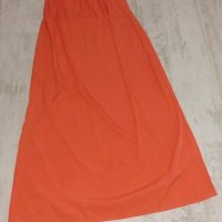 Дълга рокля М Л оранж прекрасна , снимка 4 - Рокли - 18967222
