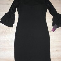 Нова черна рокля с дантелени ръкави, снимка 4 - Рокли - 20878303