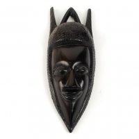 Африканска Маска от Черен Абанос Ръчна Дърворезба, снимка 1 - Статуетки - 22232871