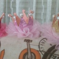 лента корона за коса глава за принцеса бебе на ластик с мъниста и брокат, снимка 2 - Други - 15031653