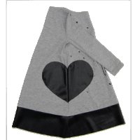 Рокля "Животът е любов" от ZINC в сив меланж с кожени елементи - 98, 104, 110 см., снимка 2 - Детски рокли и поли - 24088298