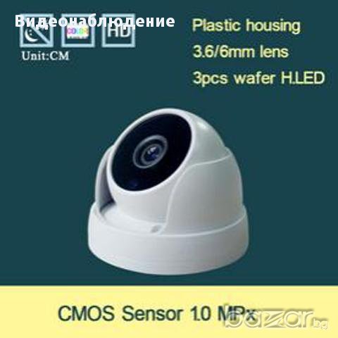 720p Ahd Ahd-m Cctv 1 Mpx 3 Waffer LED 1/4" Cmos Сензор Охранителна Камера., снимка 1