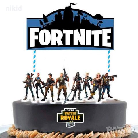 Fortnite Фортнайт сет топери сламки с надпис картонени декор украса за торта рожден ден , снимка 1