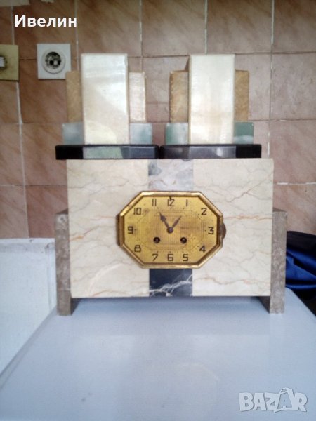 ретро каминен часовник с декорации, снимка 1
