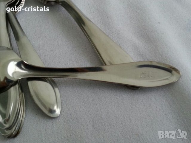  българска алпака хром лъжички за чай кафе , снимка 3 - Антикварни и старинни предмети - 23556754