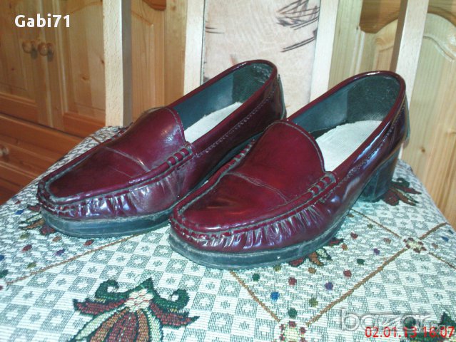 Обувки дамски от естествена кожа тип мокасини № 38, 15 лв., снимка 1 - Дамски ежедневни обувки - 12747030