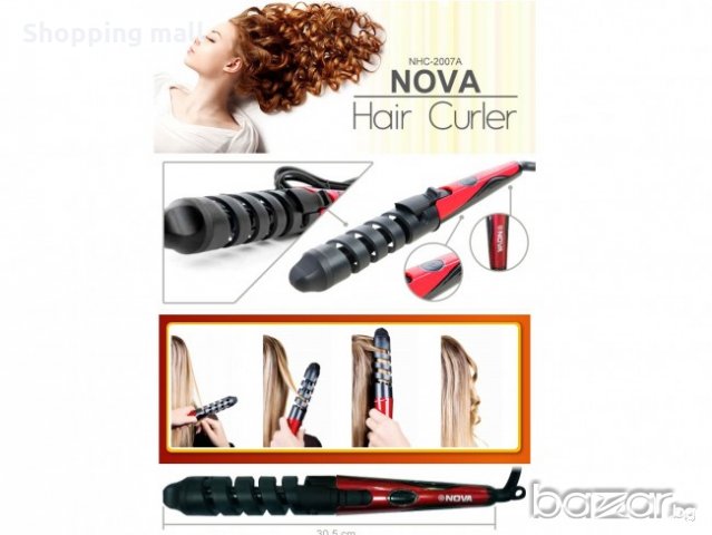 Керамична маша за коса Nova - Hair Curler NHC 2007A, снимка 8 - Маши за коса - 20402614