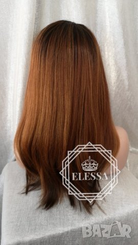 Lace Front LUXYRY WIG ELESSA Средно Дълга Натурален Микс Перука Код 1026, снимка 10 - Аксесоари за коса - 25713674