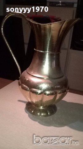 Огромна ретро кана-мед/месинг/бронз-50/41/30см-внос швеицария, снимка 12 - Антикварни и старинни предмети - 12833750