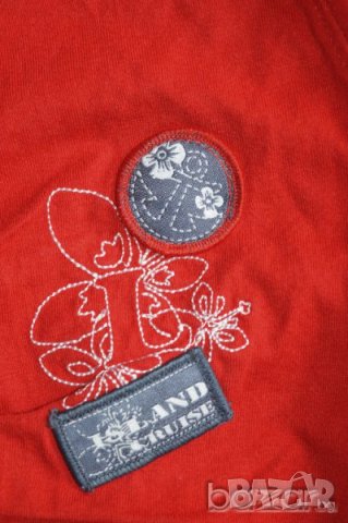 LandFort дамска червена блуза с апликации, снимка 5 - Блузи с дълъг ръкав и пуловери - 23438688