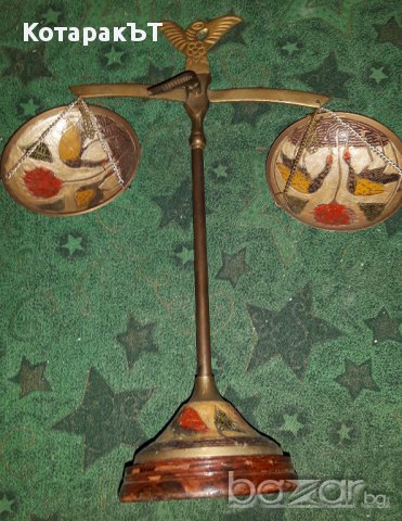 Уникални Старинни Месингови - Ваза, Везни и Бомбониера, снимка 2 - Антикварни и старинни предмети - 16831659