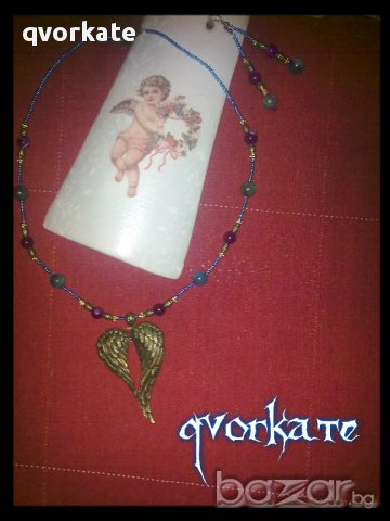 Колие и обеци Ангелски крила, снимка 4 - Бижутерийни комплекти - 9121423