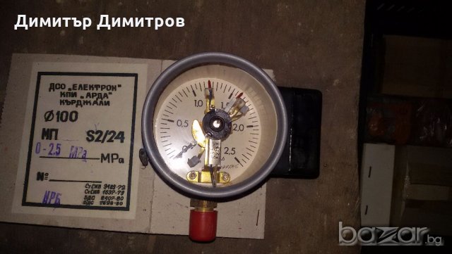 Електро контактен манометър ЕКМ, снимка 2 - Резервни части за машини - 18331866