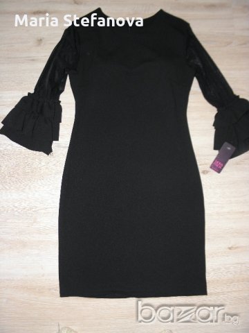 Нова черна рокля с дантелени ръкави, снимка 4 - Рокли - 20878303