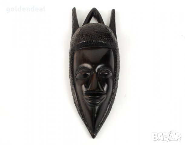 Африканска Маска от Черен Абанос Ръчна Дърворезба, снимка 1 - Статуетки - 22232871