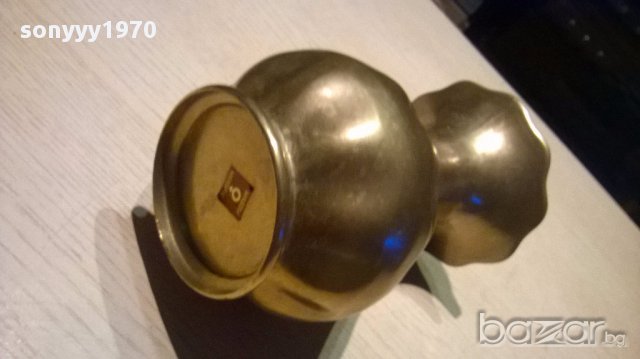 Massiv messing-ваза-18/12см-внос швеицария, снимка 3 - Колекции - 15443675
