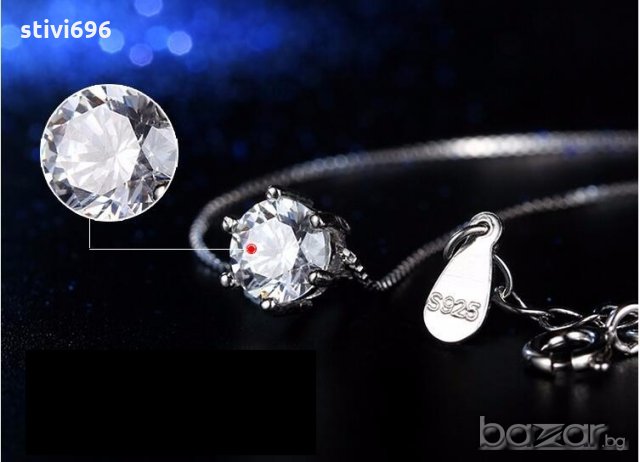 Колие Австрийски кубически цирконий 925 стерлинг.100 % Ново., снимка 7 - Колиета, медальони, синджири - 19977197