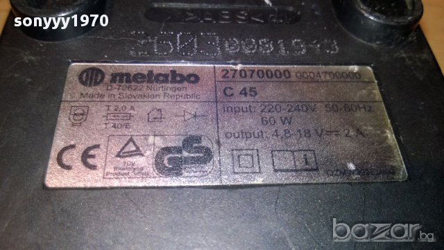 metabo-c45 4.8-18voltts/2amp-зарядно-внос швеицария, снимка 8 - Други инструменти - 11571423