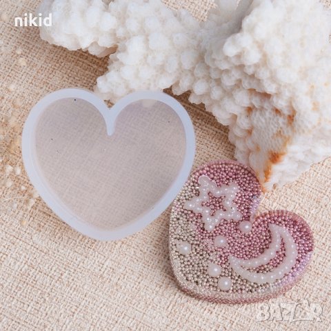 малко сърце с дупка силиконов молд форма украса декор торта смола бижута фондан шоколад глина , снимка 2 - Други - 21734204
