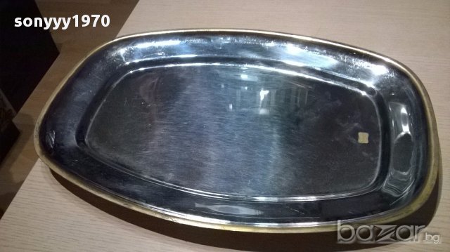 Oro 24k inox 18/10-поднос с позлата-45/31см-внос швеицария, снимка 18 - Други - 15461773