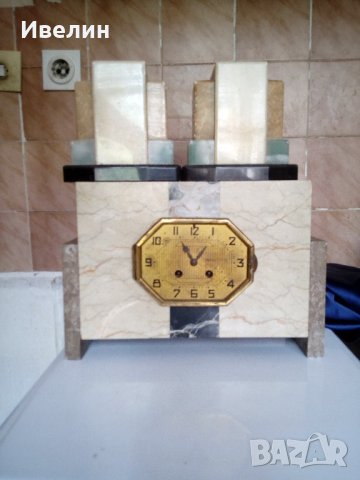 ретро каминен часовник с декорации, снимка 1 - Антикварни и старинни предмети - 21719811