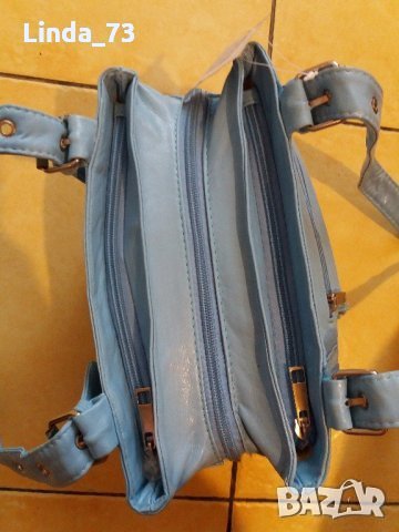 Дам.чанта-/изк.кожа/,цвят-св.синя. Закупена от Италия., снимка 5 - Чанти - 22401426