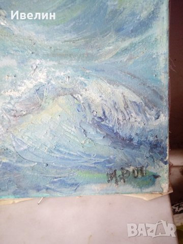 стара картина-морски пейзаж, снимка 5 - Картини - 21634233