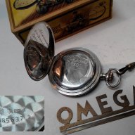 Джобен часовник OMEGA - сребро,ниело ОМЕГА, снимка 8 - Джобни - 16453348